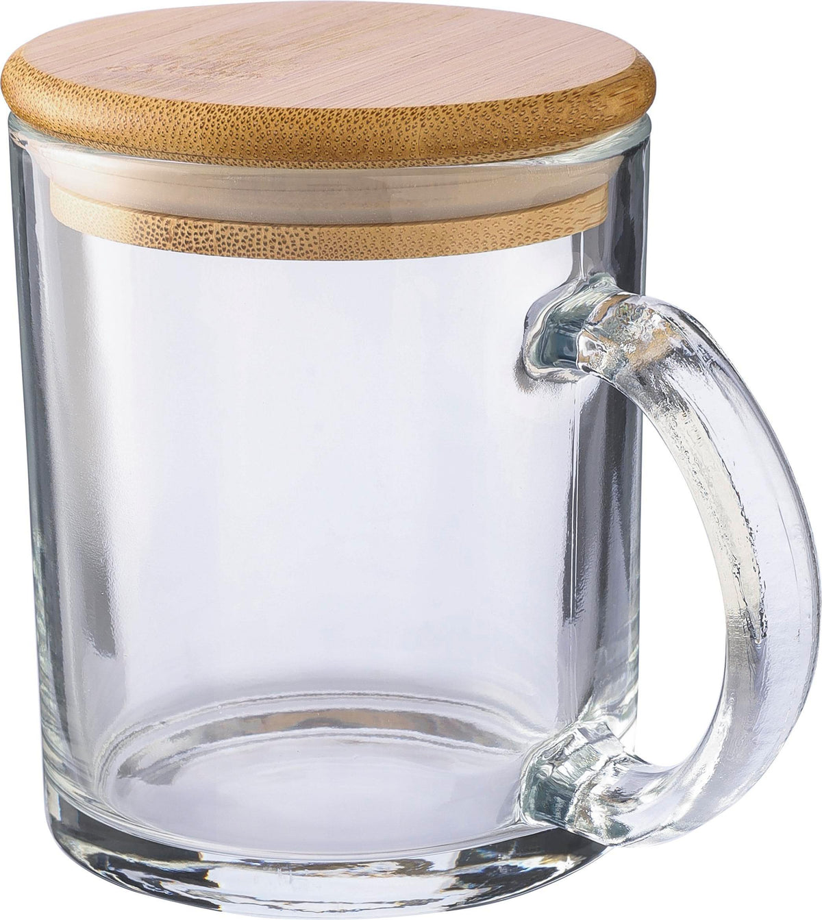 Trinkbecher Ashley, Glas, Bambusdeckel, 300 ml