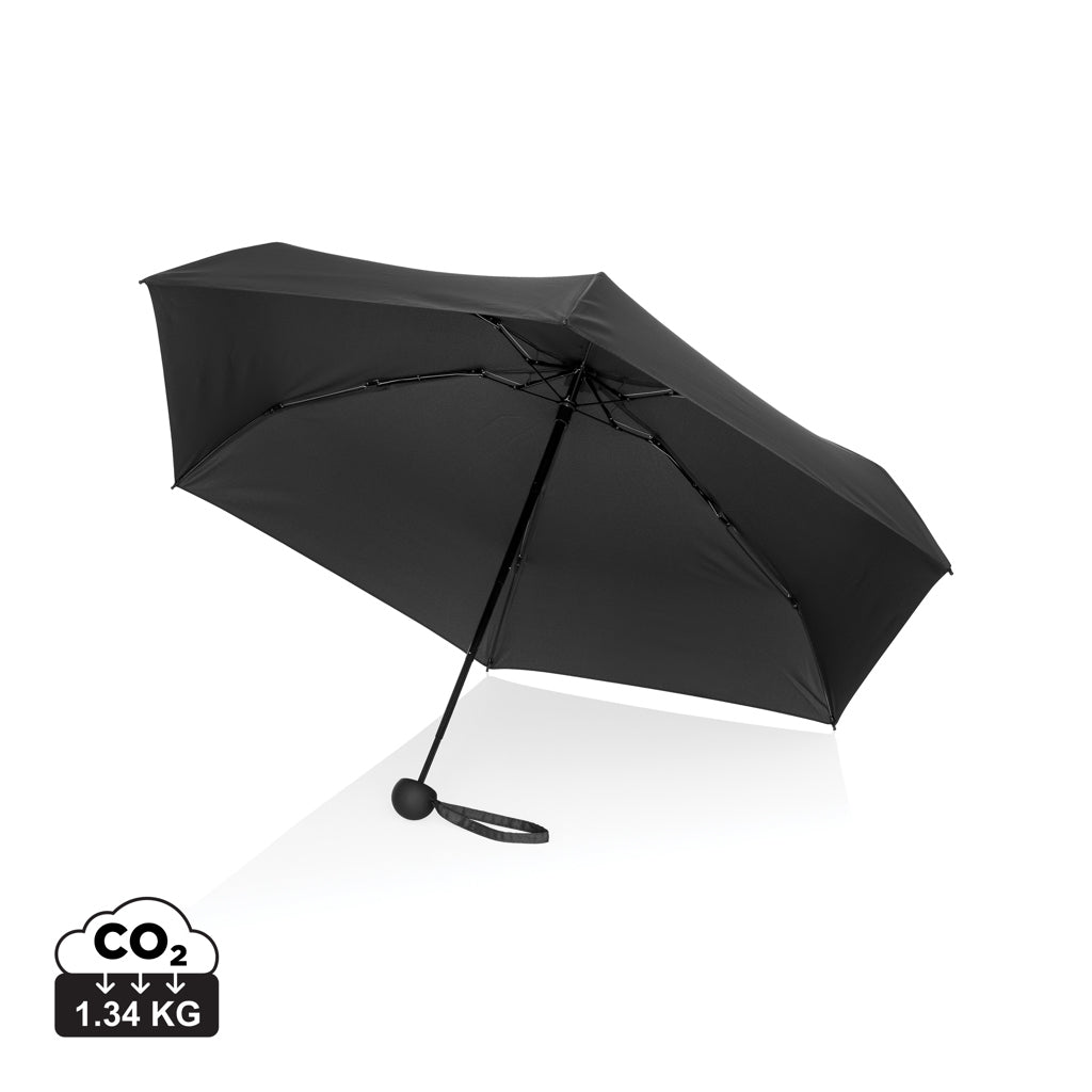 19,5“manueller Super-Mini-Schirm aus Aware™ rPET 190T Pongee – schwarz