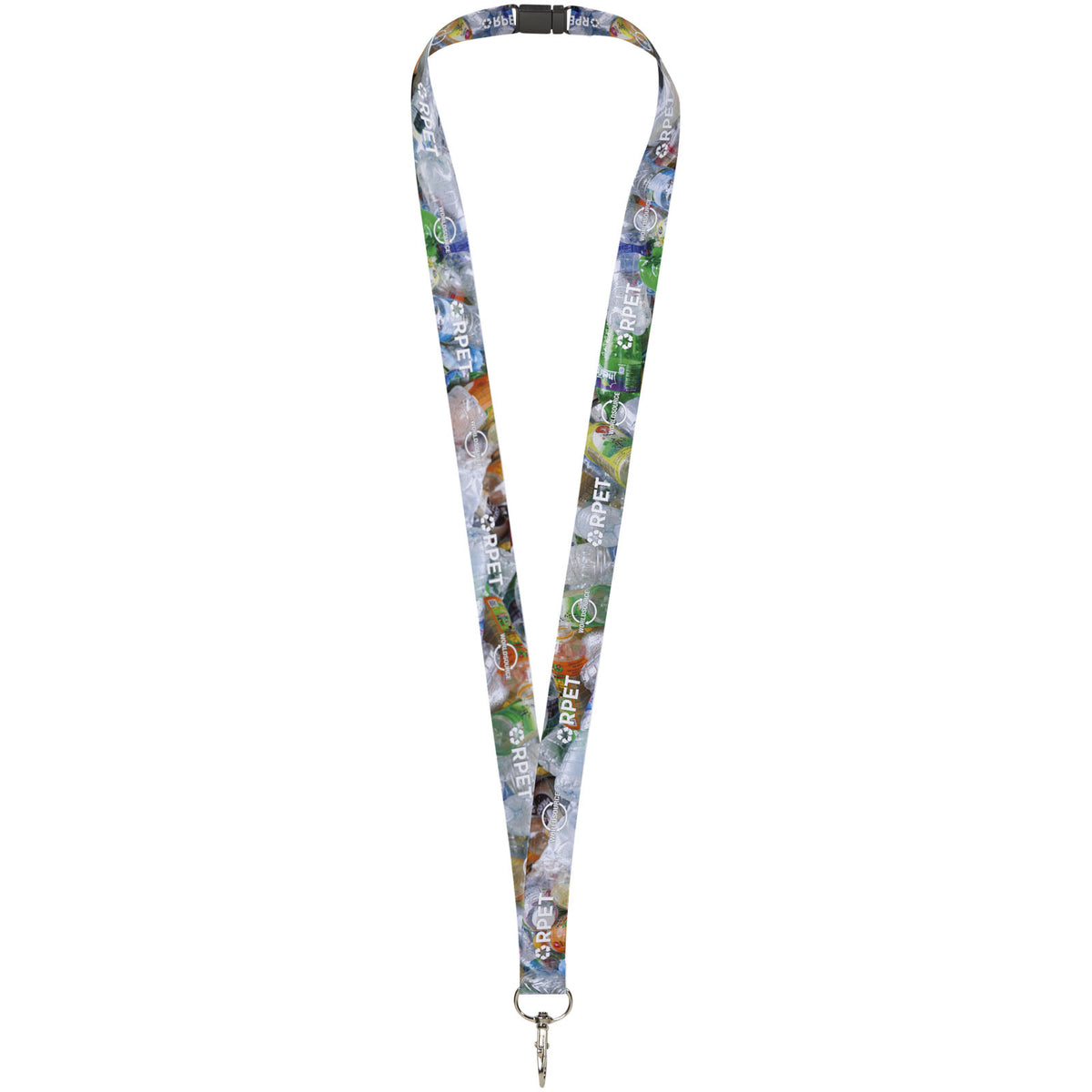 Addie Sublimation Lanyard mit Sicherheitsverschluss Kunststoff – Schwarz / Weiss