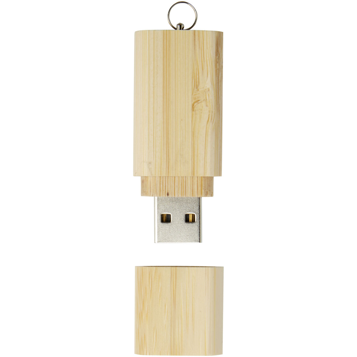 USB Stick 2.0 aus Bambus mit Schlüsselanhänger – Natural