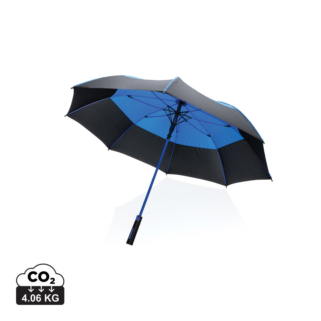 27" Impact AWARE™ RPET 190T Auto-Open Stormproof-Schirm – blau