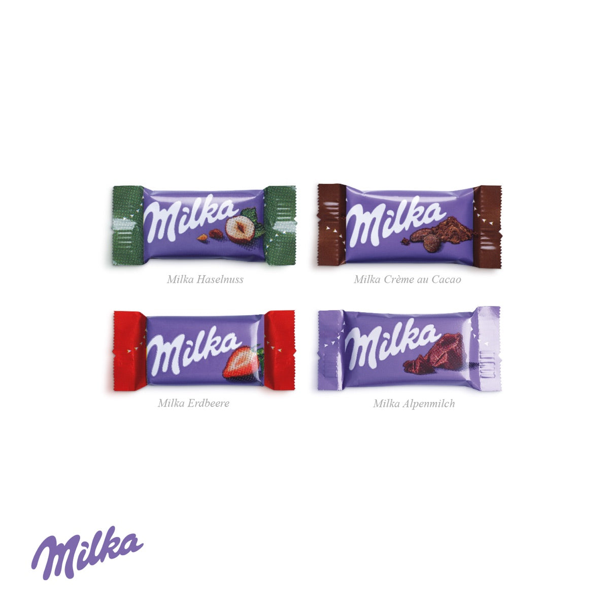 Geöffneter Containerkalender mit Milka Schokolade