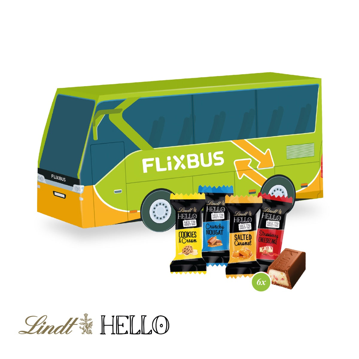 Bedruckter Werbebus aus Karton mit großer Fläche für Logo und Motiv