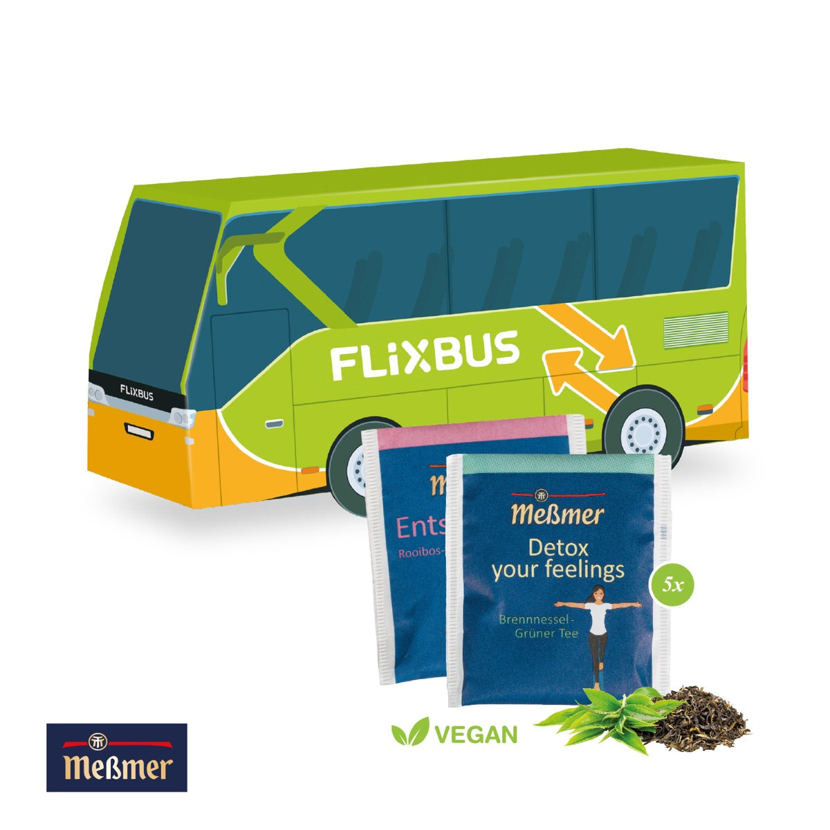 Werbebus aus Karton mit bedruckbarer Fläche für Logo und Einladung