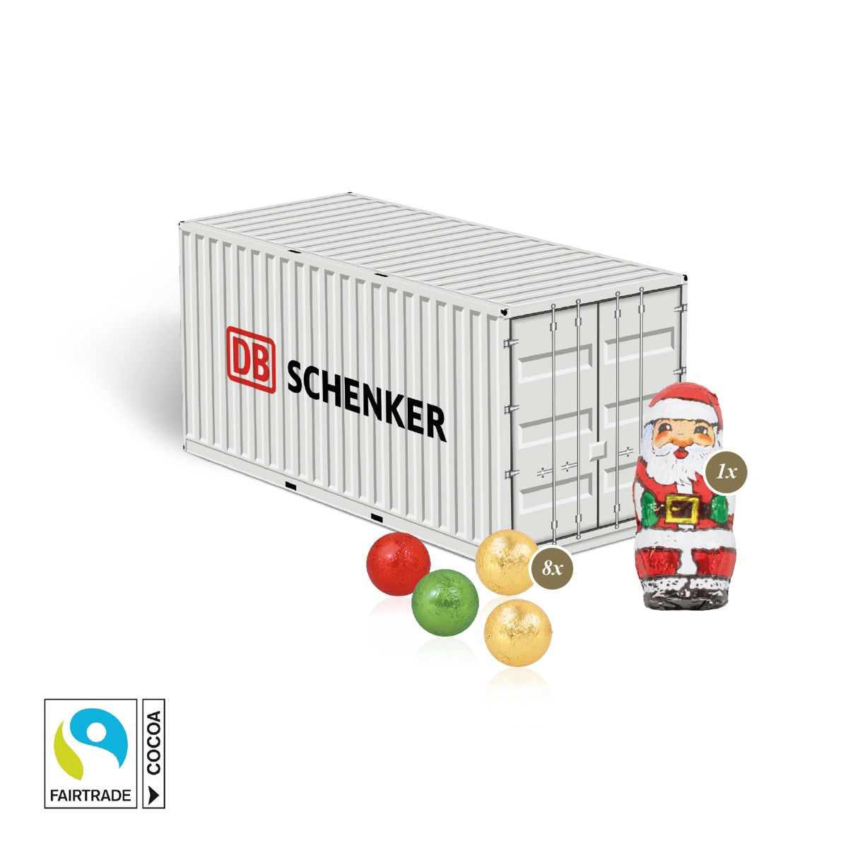 Container aus Karton als Präsentverpackung mit Werbedruck