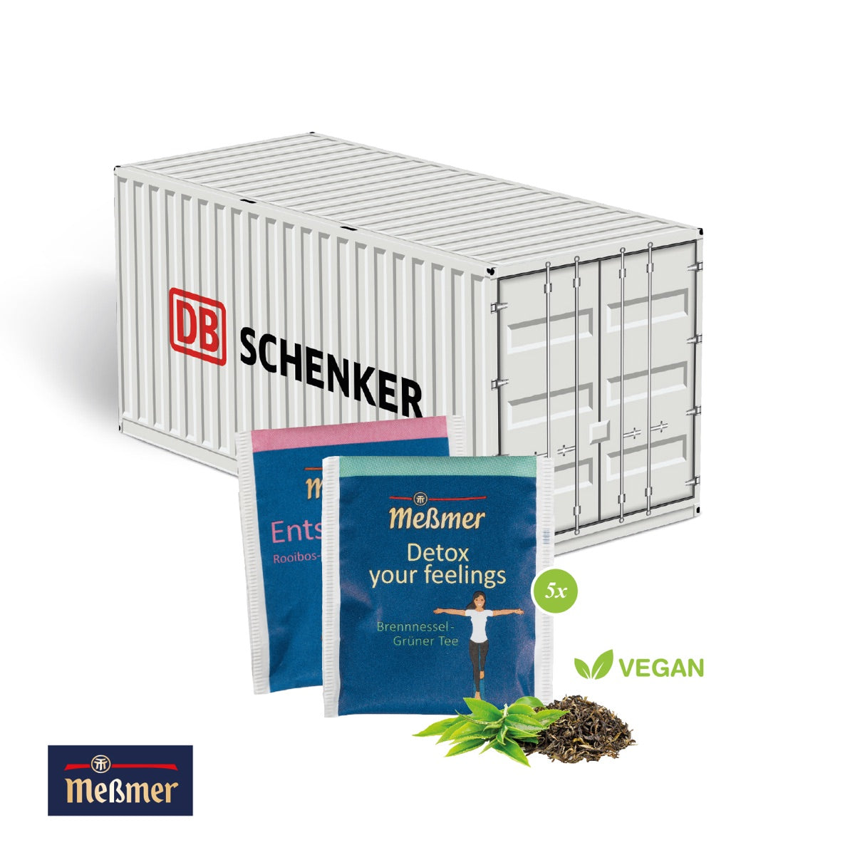 Werbecontainer aus Karton mit vollflächigem Druck für Logo und Motiv