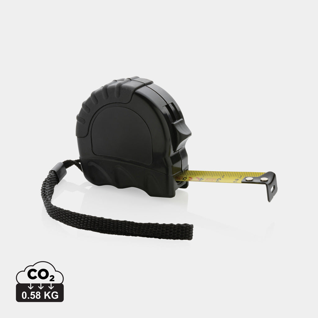 3m/16mm Maßband aus RCS recyceltem Kunststoff – schwarz