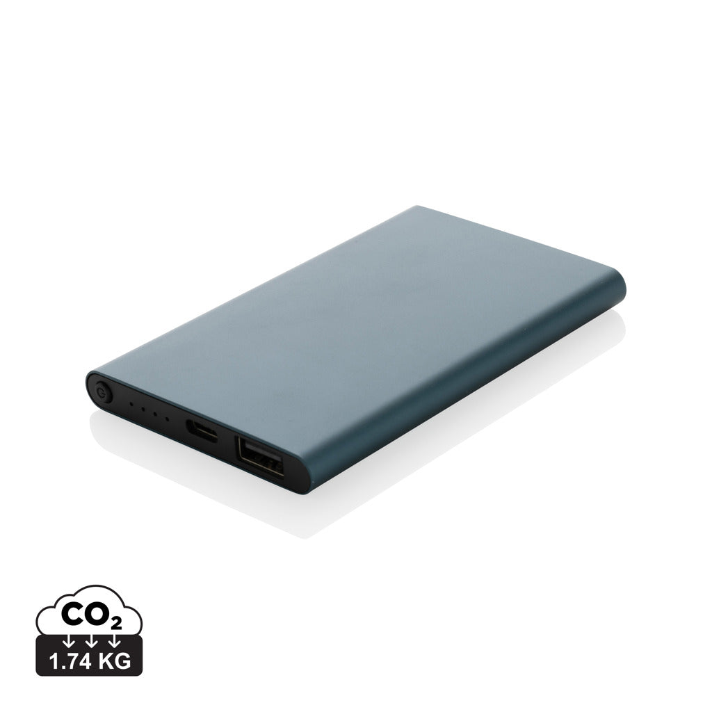 4.000mAh Type-C Powerbank aus RCS recyeltem ABS & Aluminium – blau