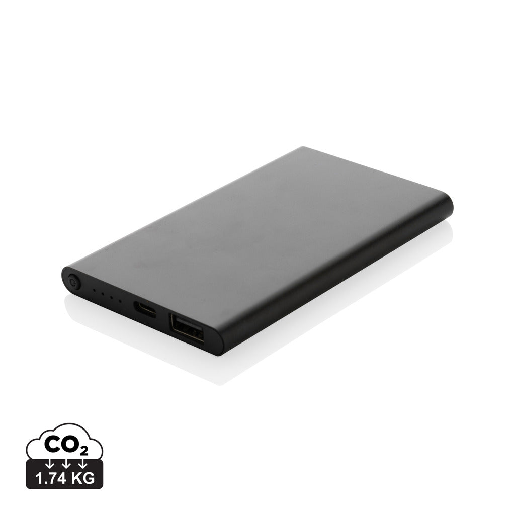 4.000mAh Type-C Powerbank aus RCS recyeltem ABS & Aluminium – schwarz