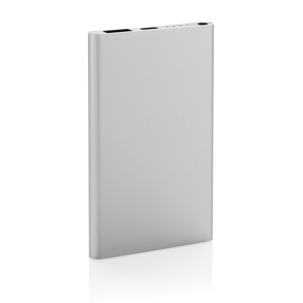 4.000mAh Type-C Powerbank aus RCS recyeltem ABS & Aluminium – silber