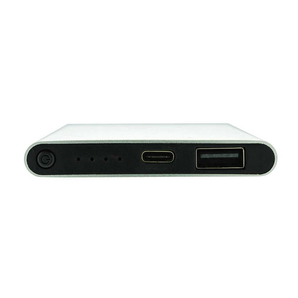 4.000mAh Type-C Powerbank aus RCS recyeltem ABS & Aluminium – silber
