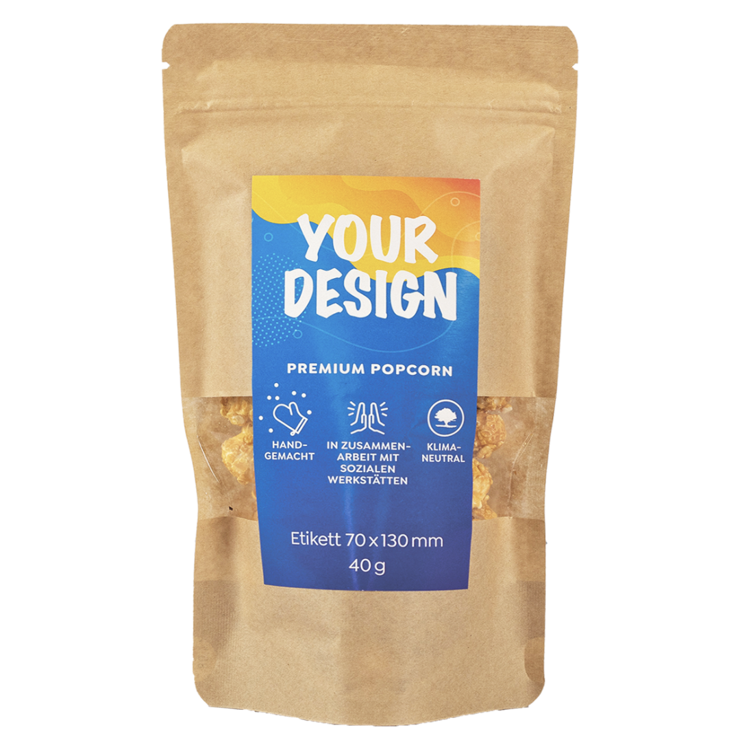 40g handgemachtes Popkorn individuell bedrucken.
