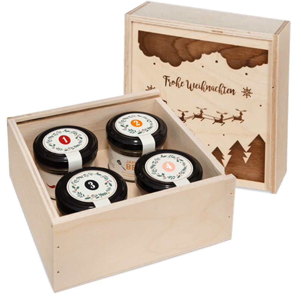 Gourmet Gewürze Set in Birkenholzbox