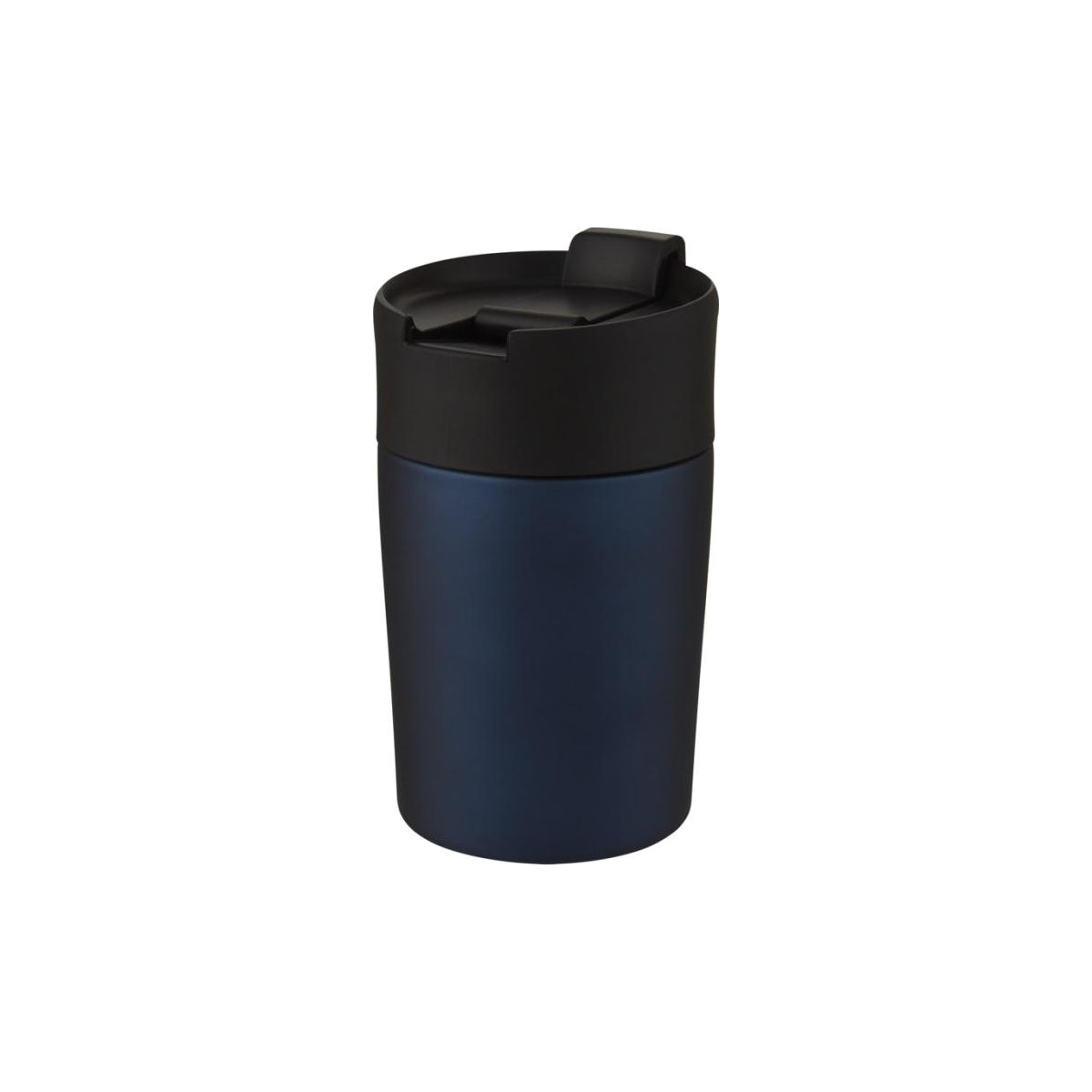 Dunkelblauer Thermosbecher geschlossen
