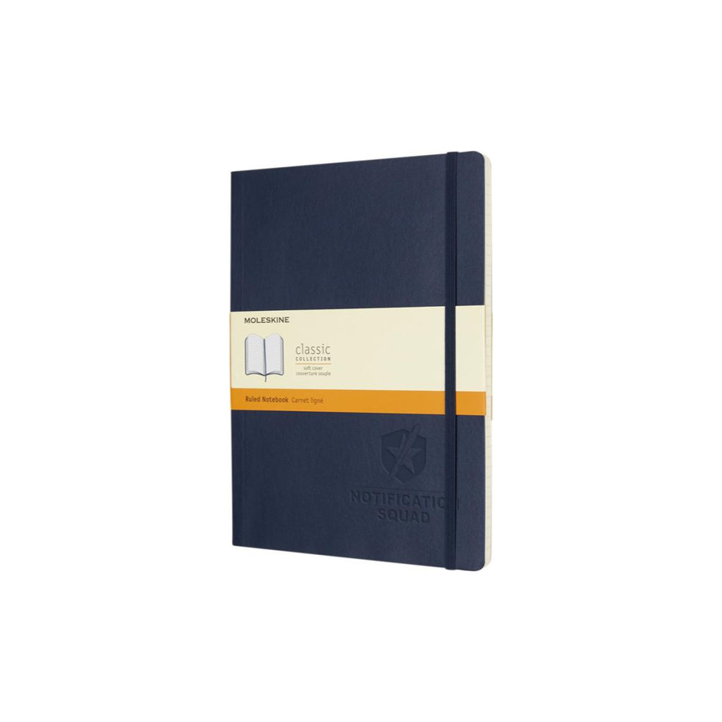 Moleskine Classic Softcover Notizbuch XL – liniert - dunkelblau vorderseite