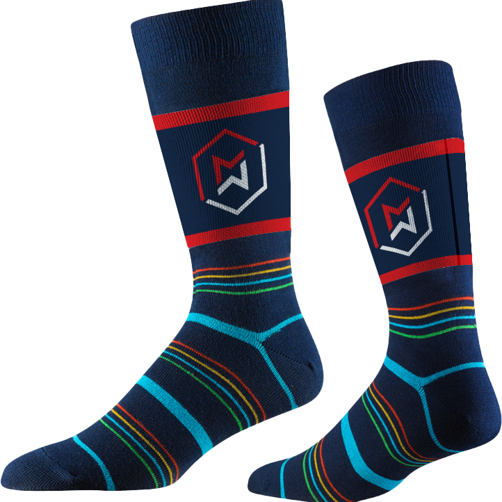 Socken in blau gestreift