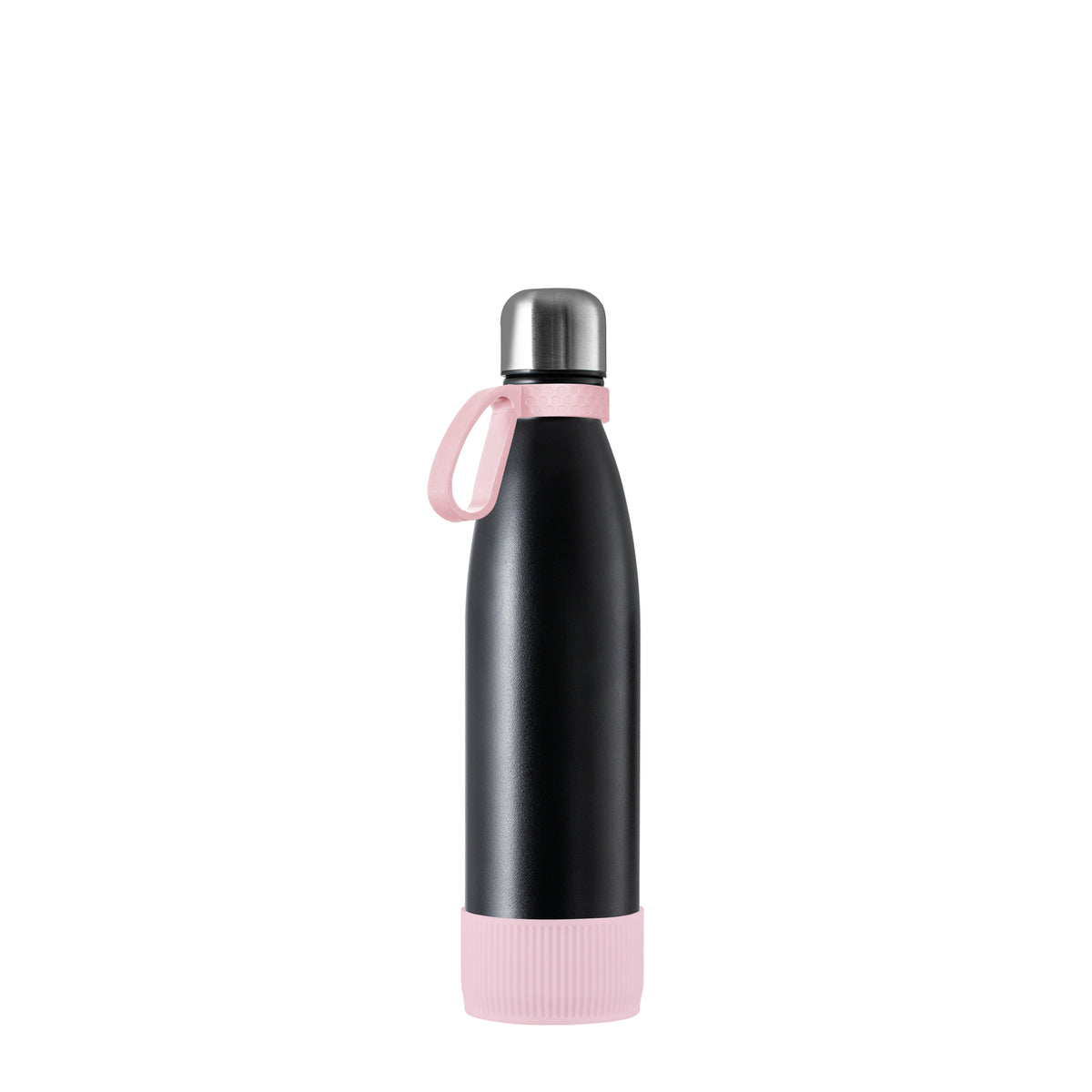 Flasche: schwarz, Ring: hellmagenta, Hülle: hellmagenta