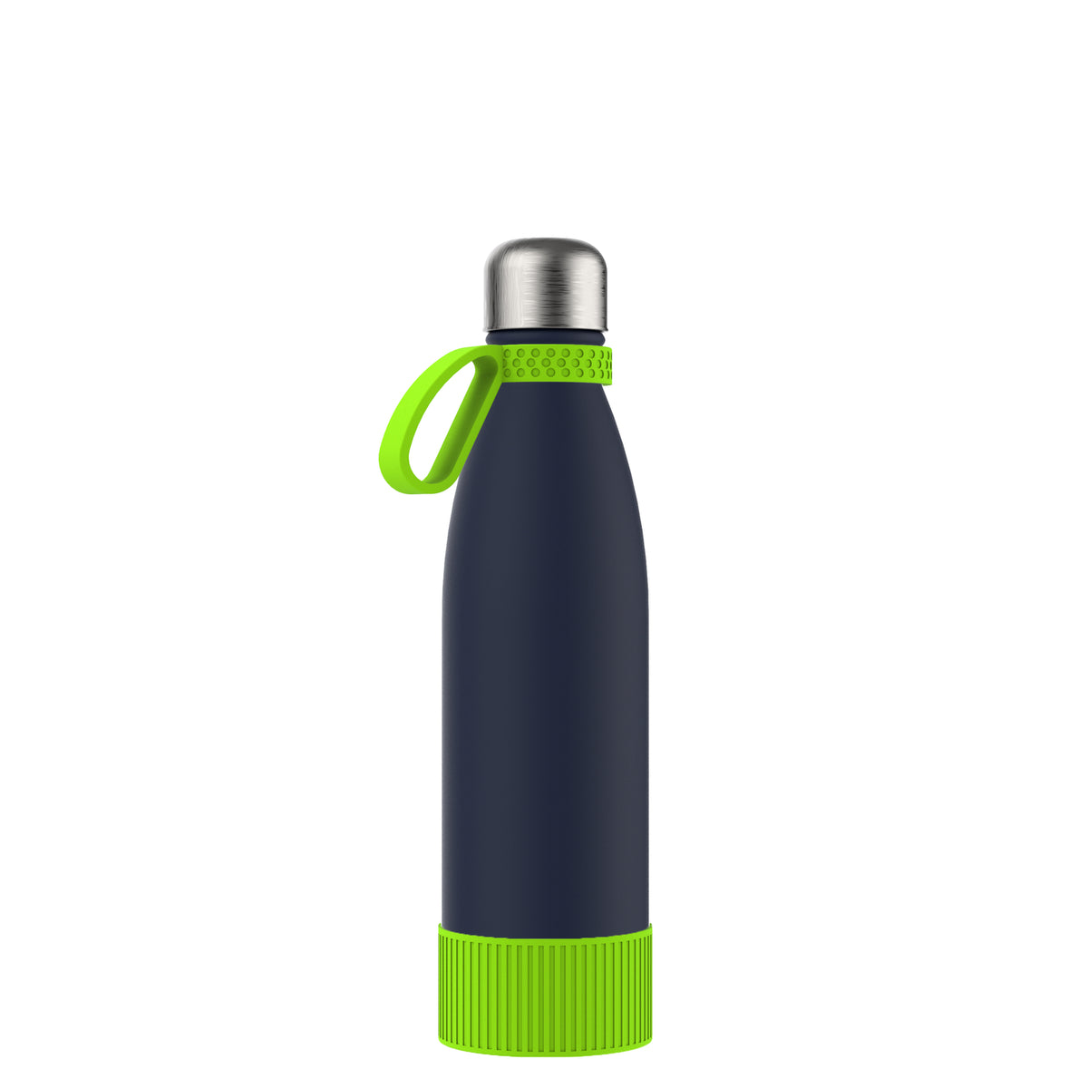 Flasche: blau, Ring: hellgrün, Hülle: hellgrün