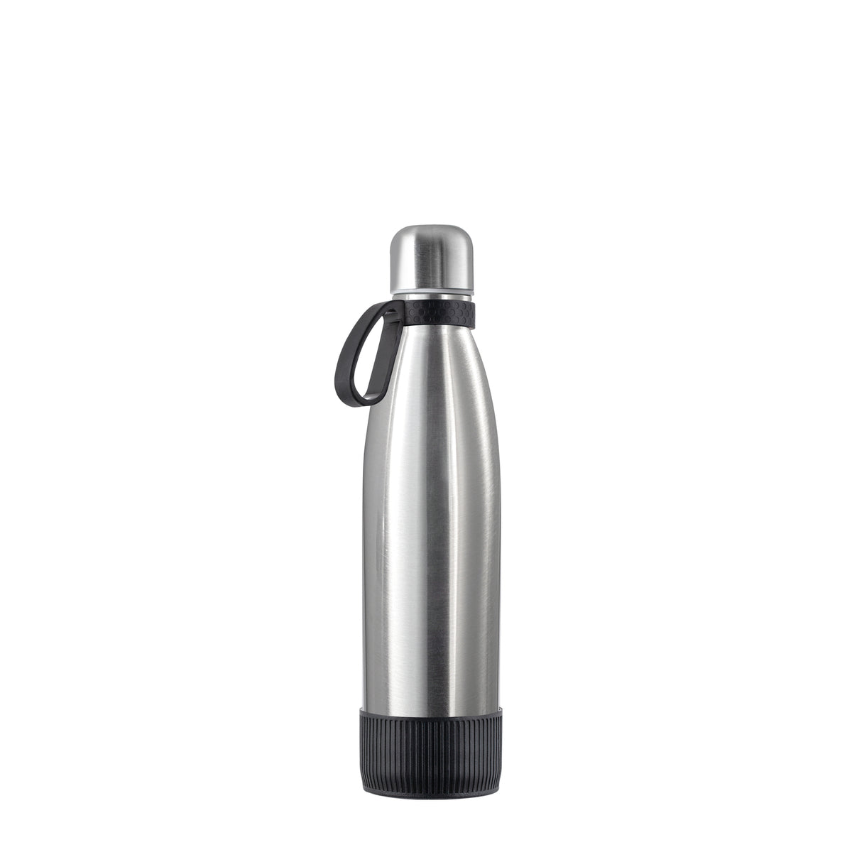 Flasche: silber, Ring: schwarz, Hülle: schwarz