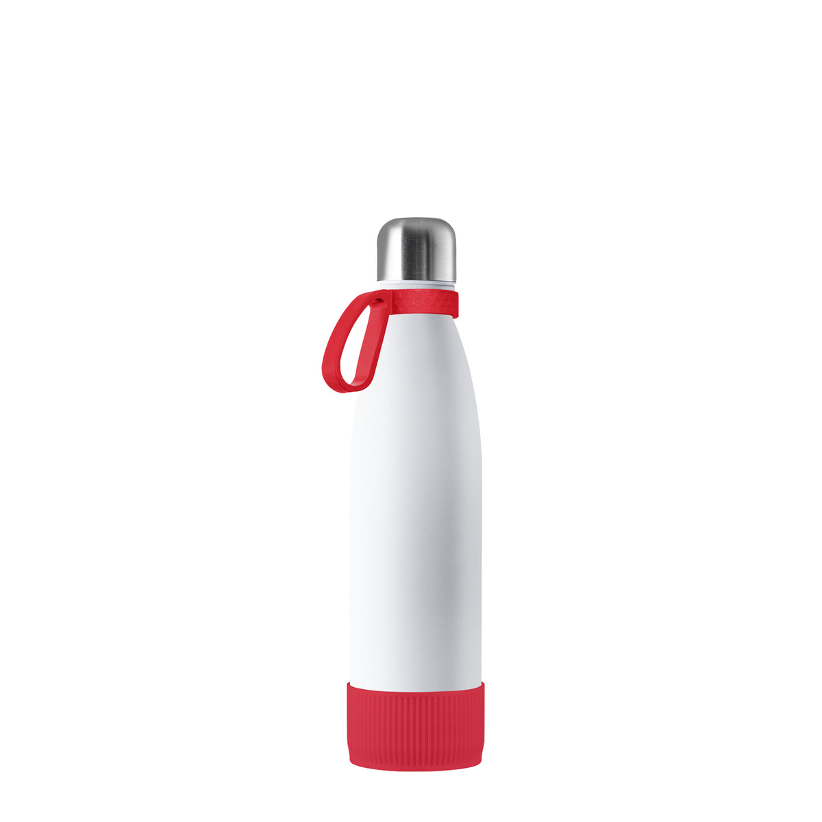 Flasche: weiß, Ring: rot, Hülle: rot