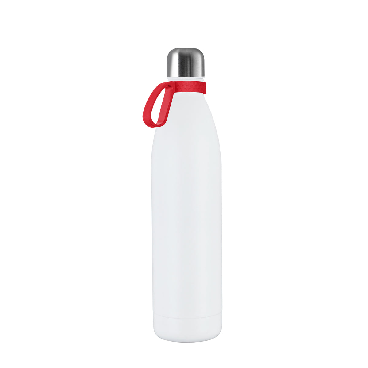 Flasche: weiß, Ring: rot