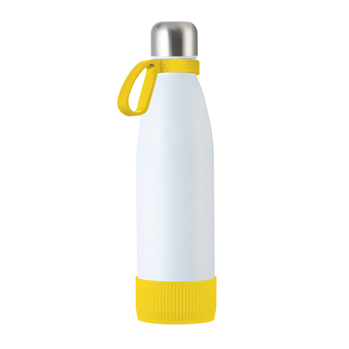 Flasche: weiß, Ring: gelb, Hülle: gelb