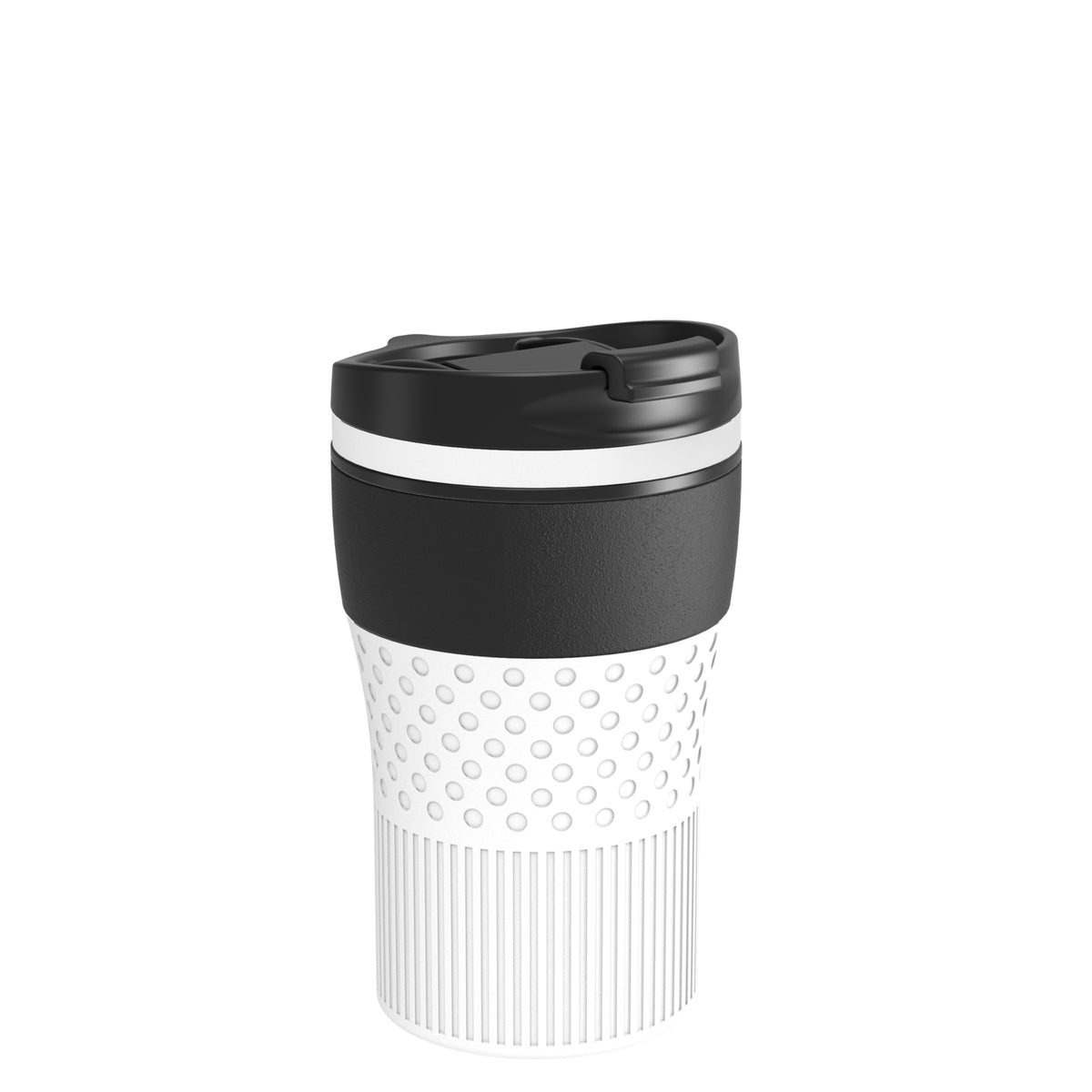 Becher: schwarz, Ring: weiß, Hülle: weiß