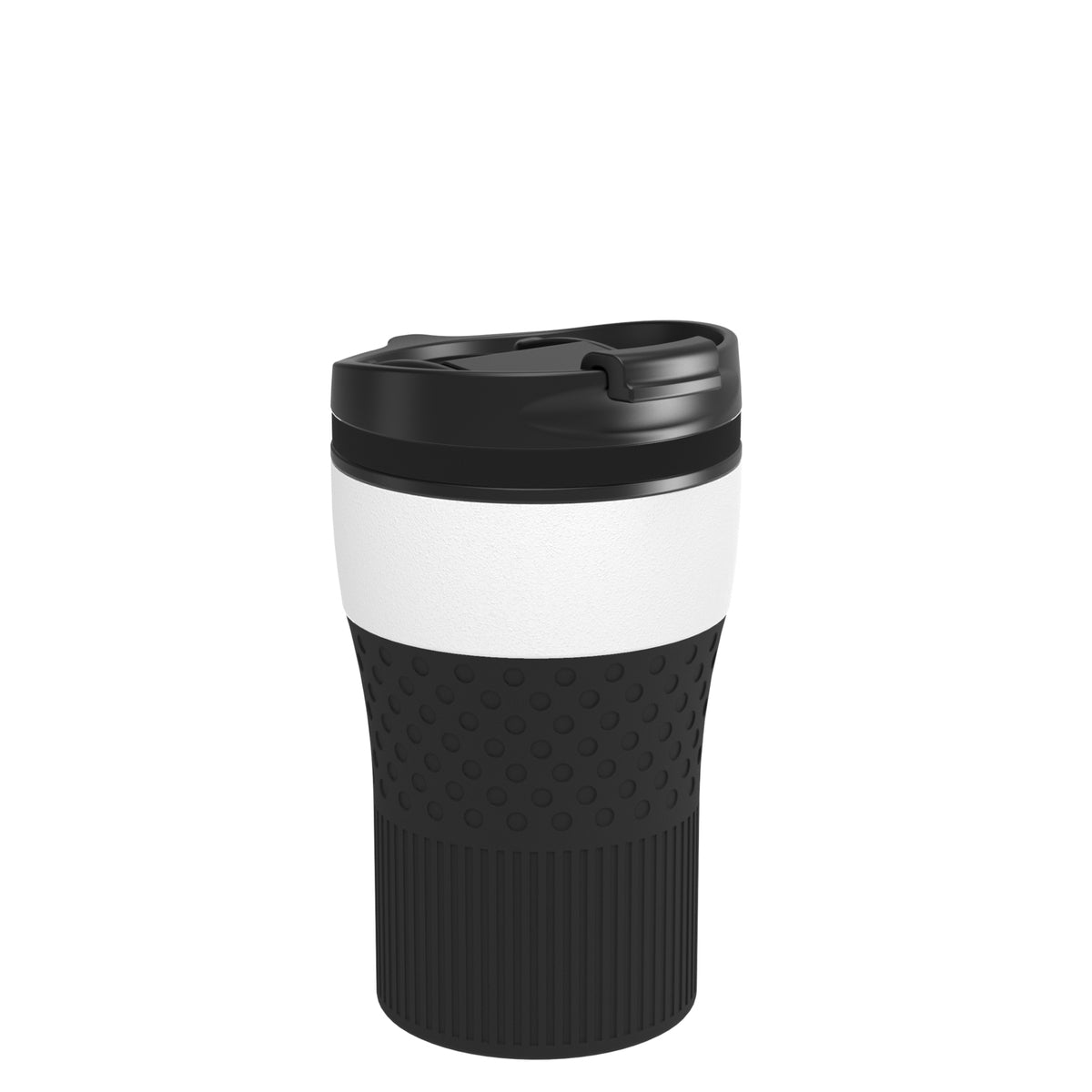 Becher: weiß, Ring: schwarz, Hülle: schwarz
