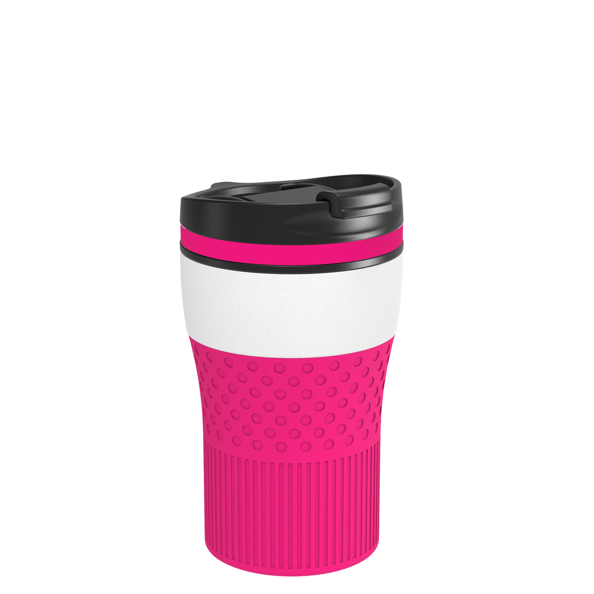 Becher: weiß, Ring: magenta, Hülle: magenta