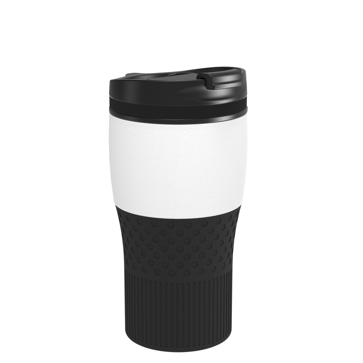 Becher: weiß, Ring: schwarz, Hülle: schwarz