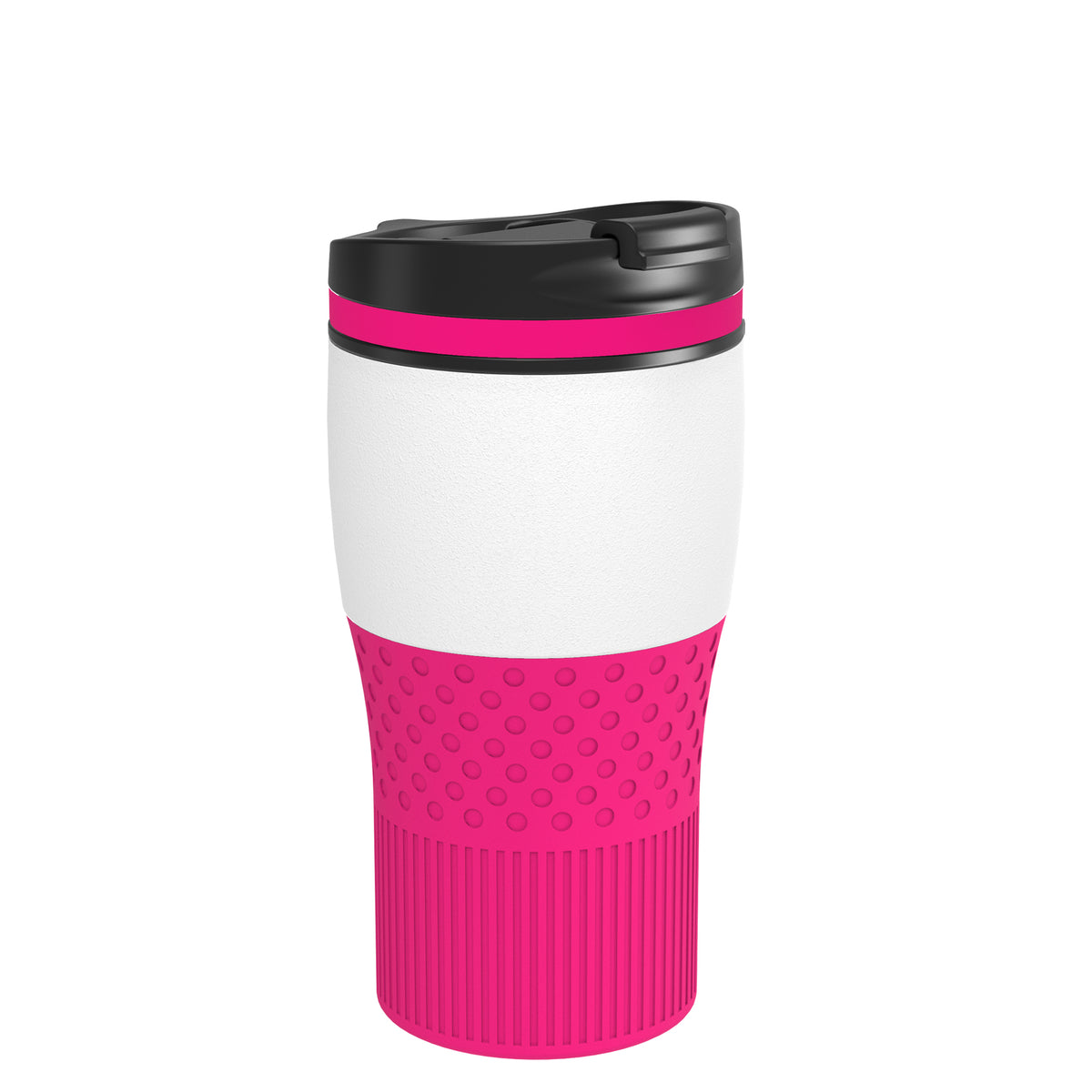Becher: weiß, Ring: magenta, Hülle: magenta