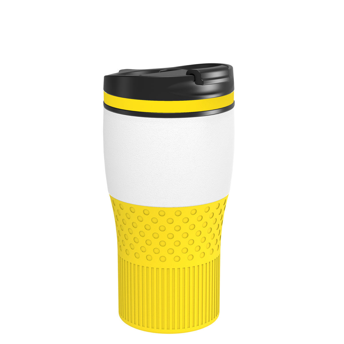 Becher: weiß, Ring: gelb, Hülle: gelb