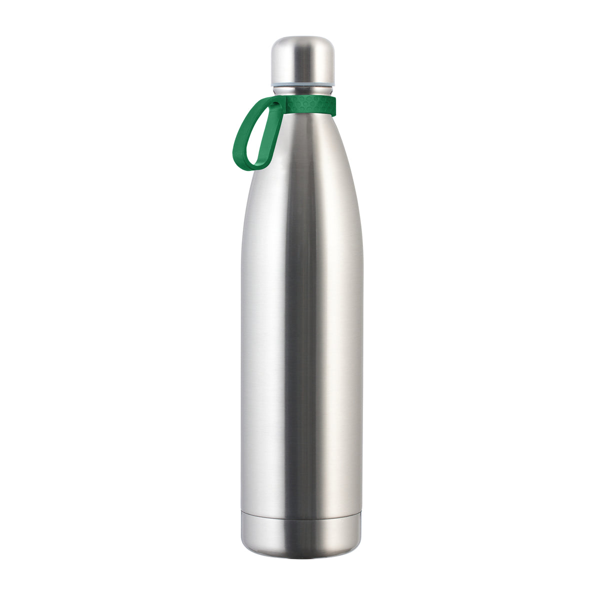 Flasche: silber, Ring: grün
