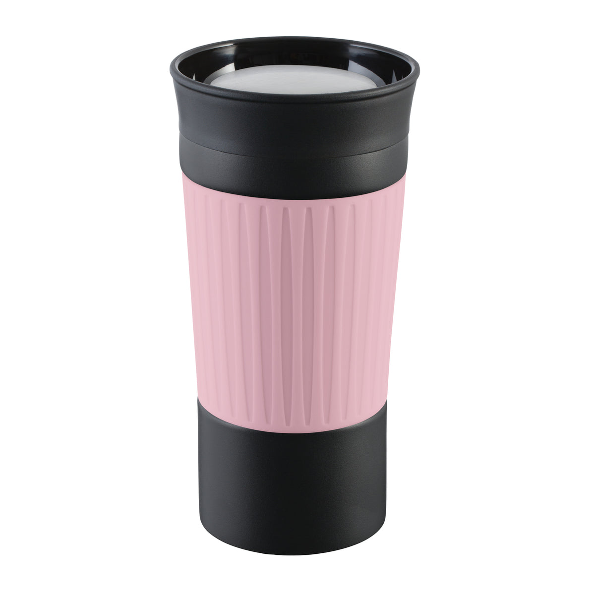 Becher: schwarz, Hülle: hellmagenta