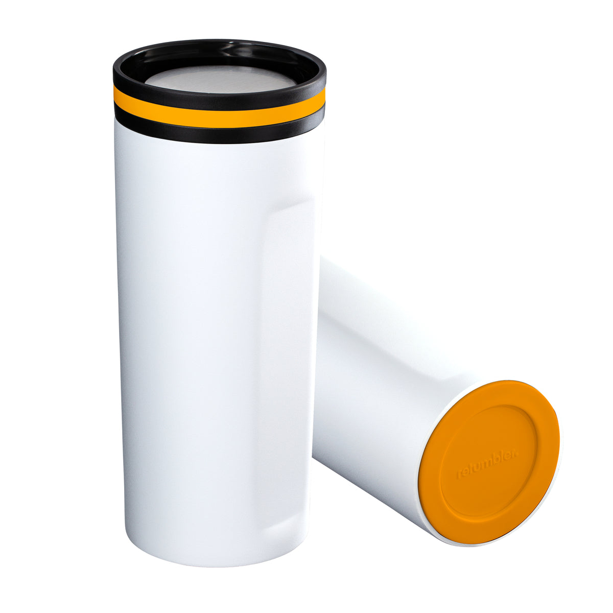 Becher: weiß, Ring: orange, Boden: orange