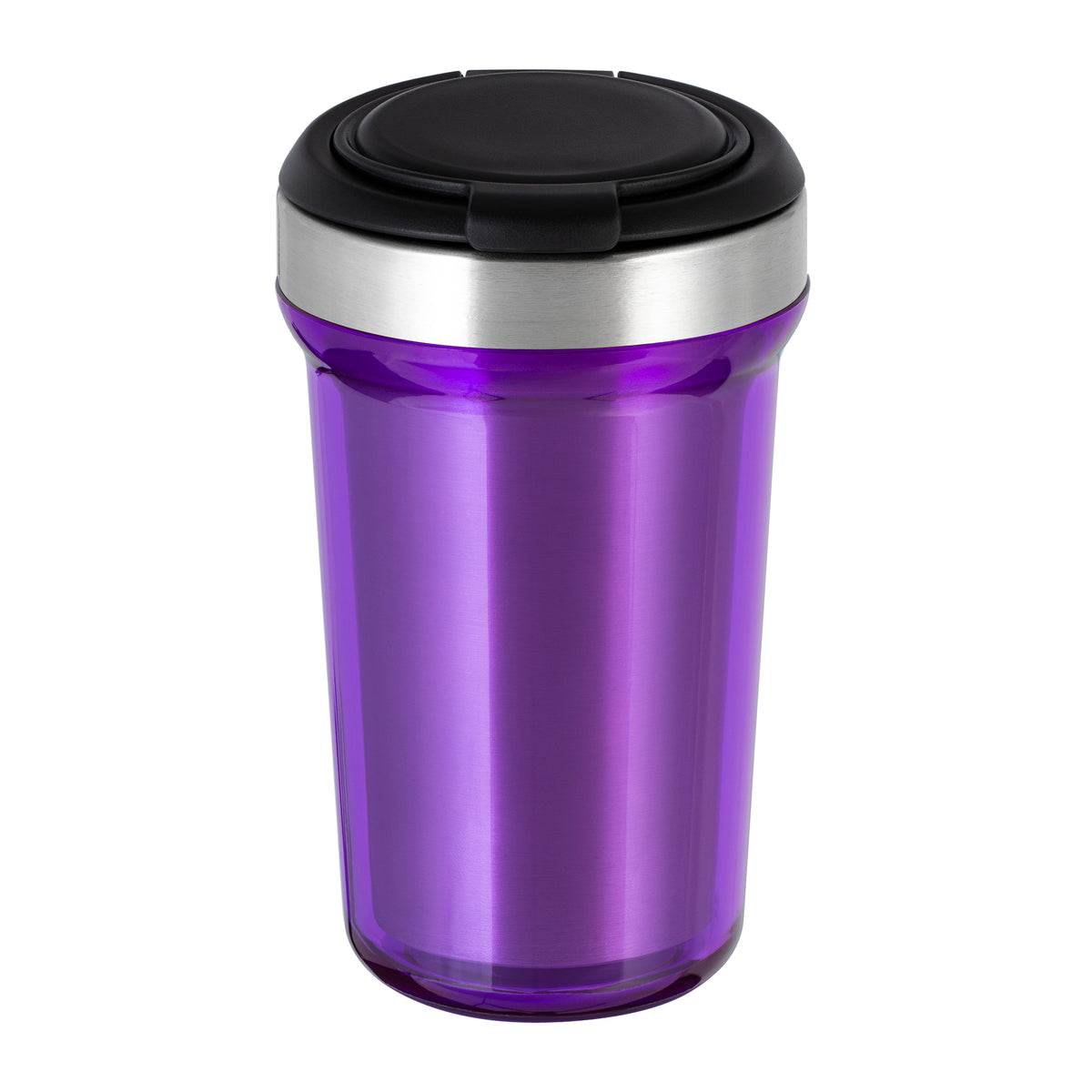 Innenbecher: silber, Deckel: schwarz, Tasse: lila