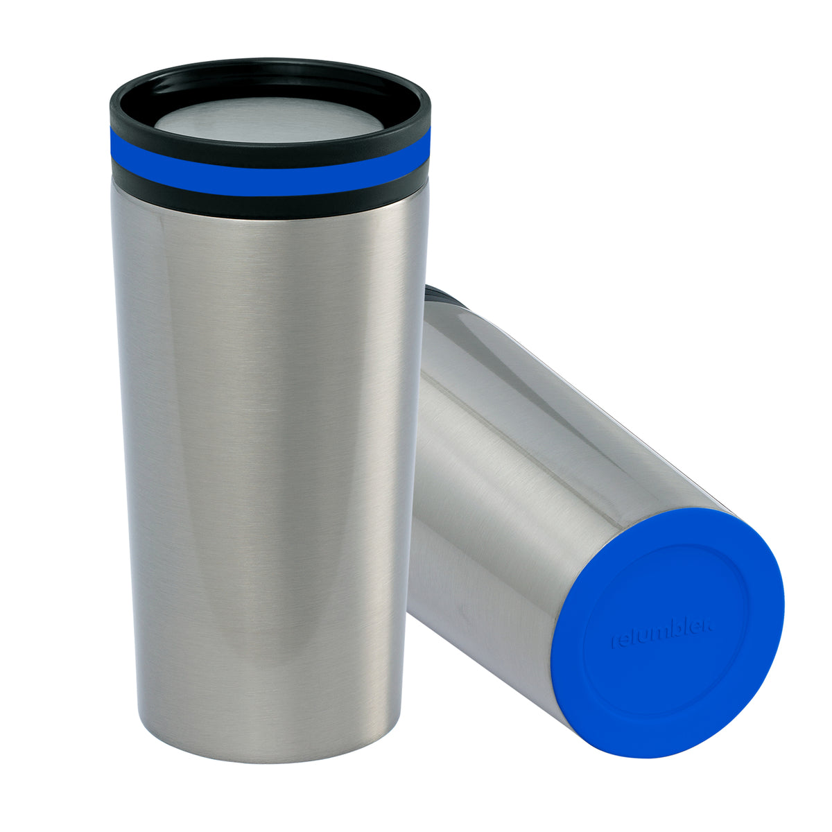 Becher: silber, Ring: blau, Boden: blau