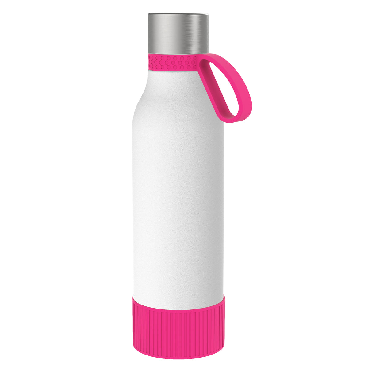 Flasche: weiß, Ring: magenta, Hülle: magenta