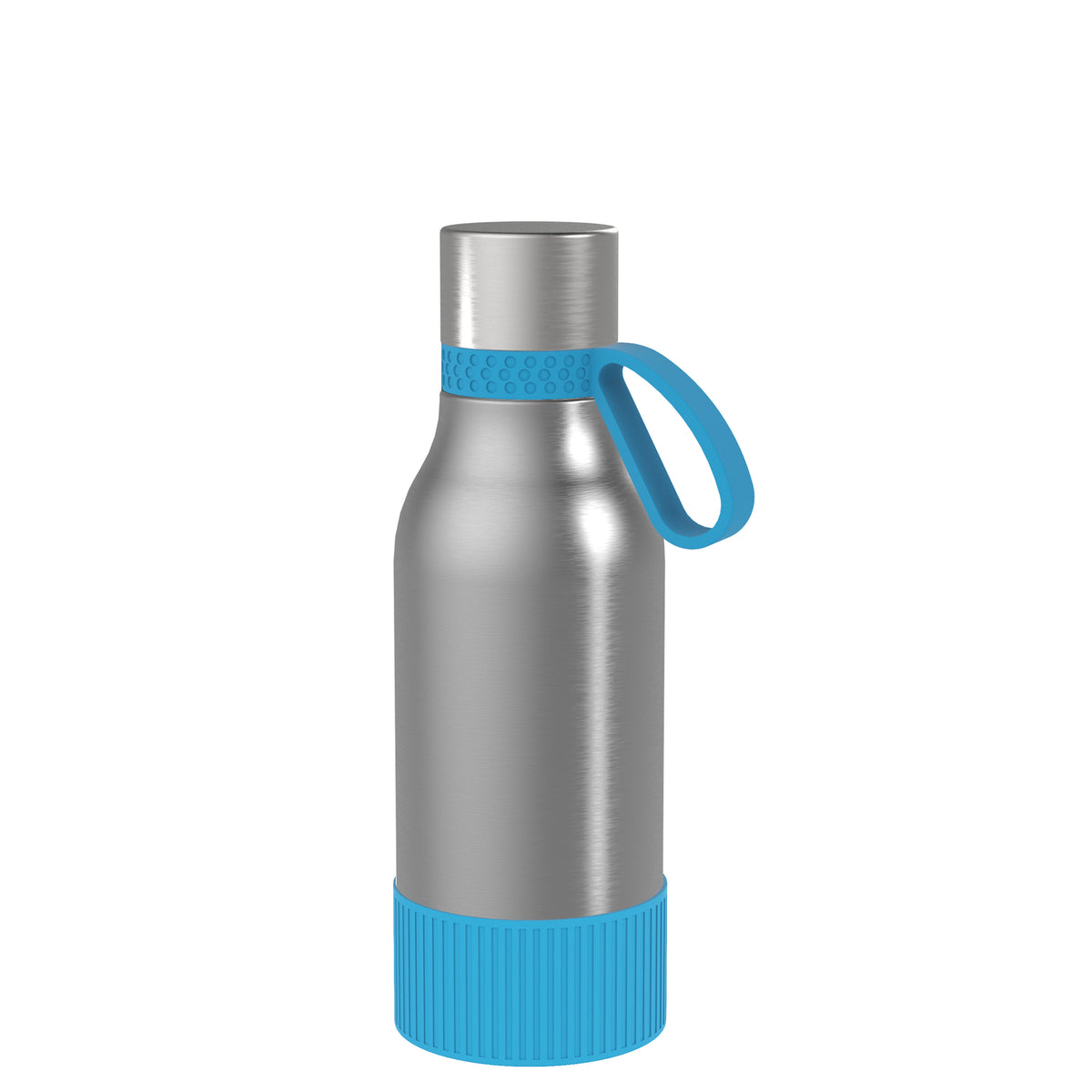 Flasche: silber, Ring: cyan, Hülle: cyan