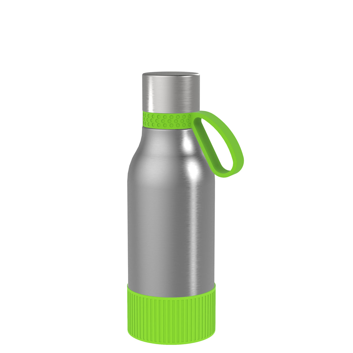 Flasche: silber, Ring: hellgrün, Hülle: hellgrün
