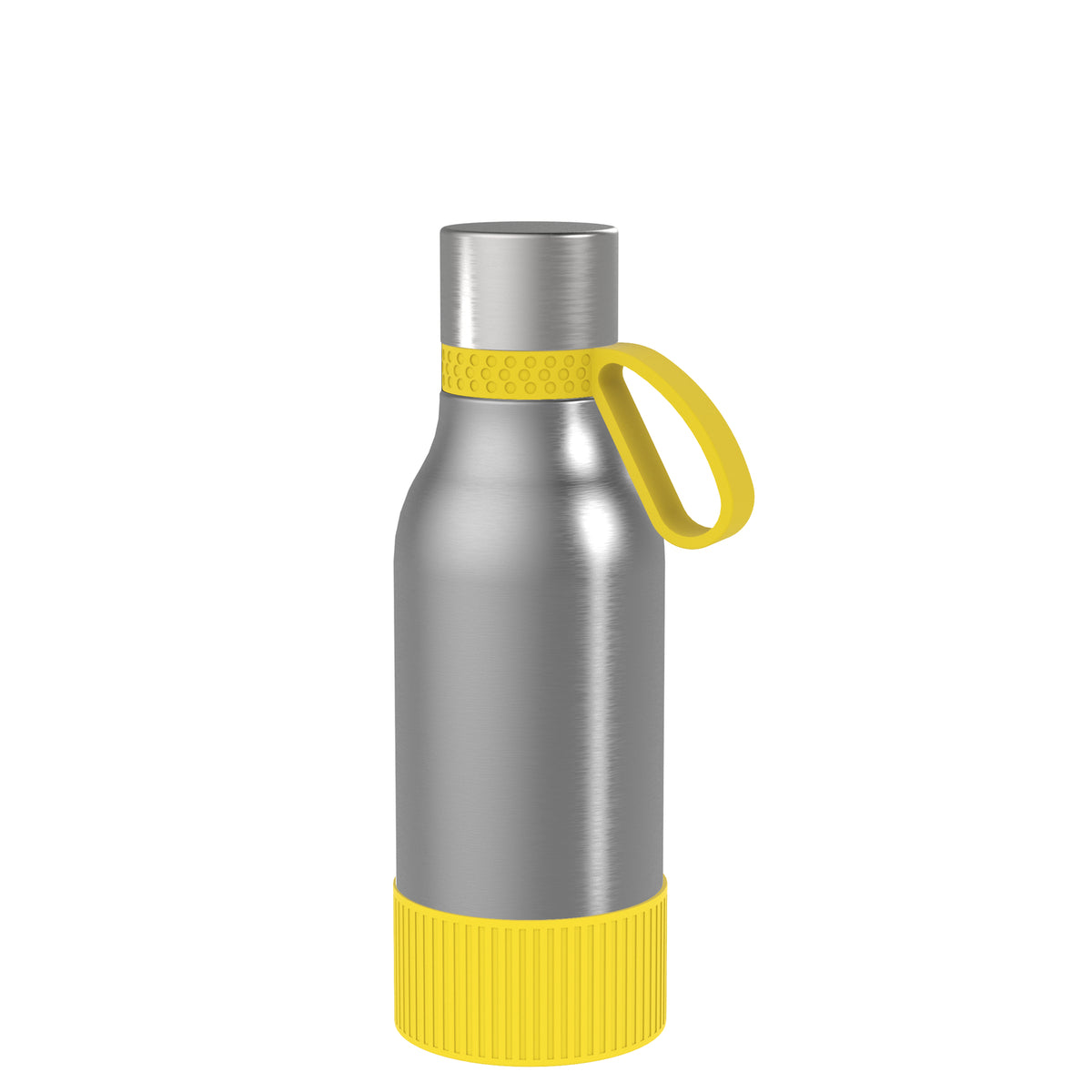 Flasche: silber, Ring: gelb, Hülle: gelb
