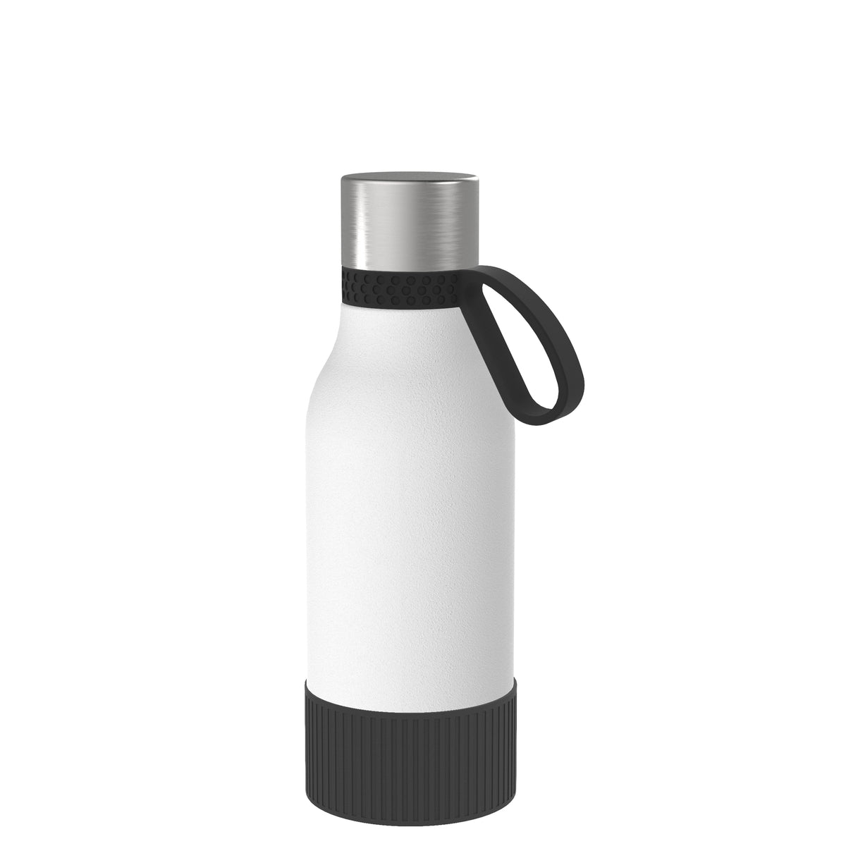 Flasche: weiß, Ring: schwarz, Hülle: schwarz