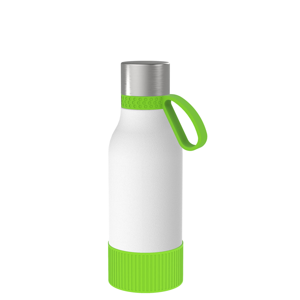 Flasche: weiß, Ring: hellgrün, Hülle: hellgrün