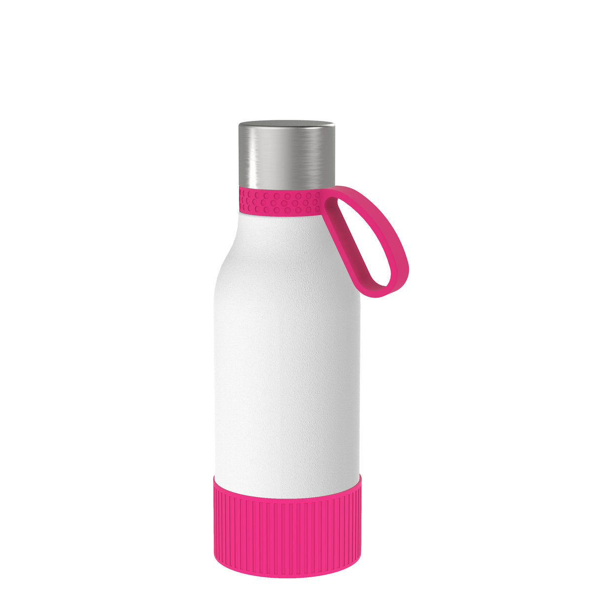 Flasche: weiß, Ring: magenta, Hülle: magenta