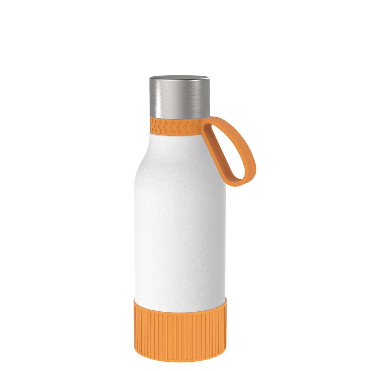 Flasche: weiß, Ring: orange, Hülle: orange