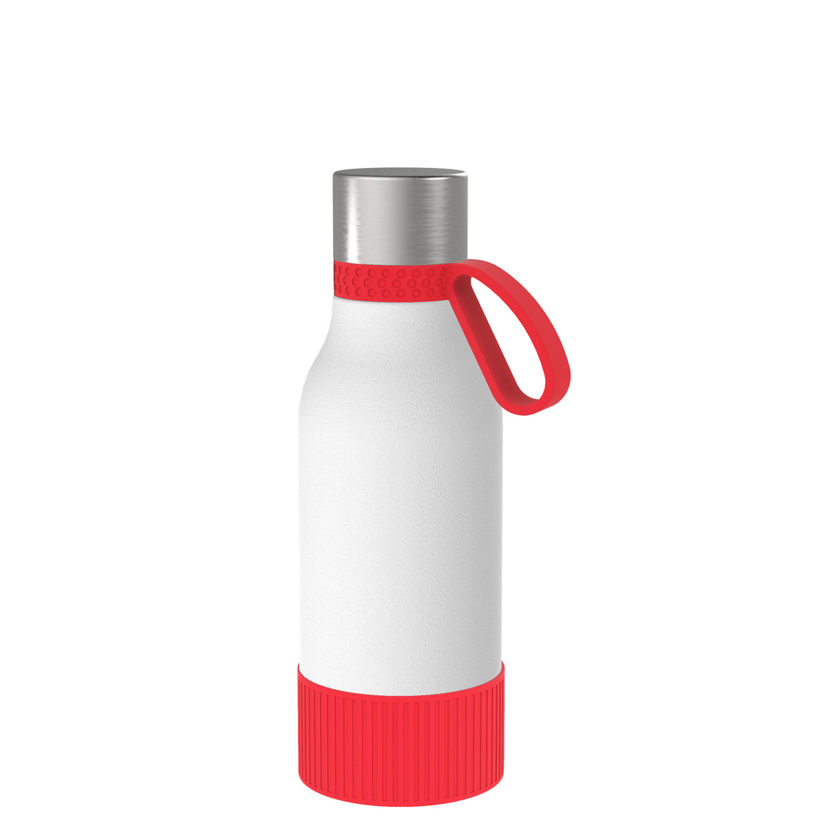 Flasche: weiß, Ring: rot, Hülle: rot