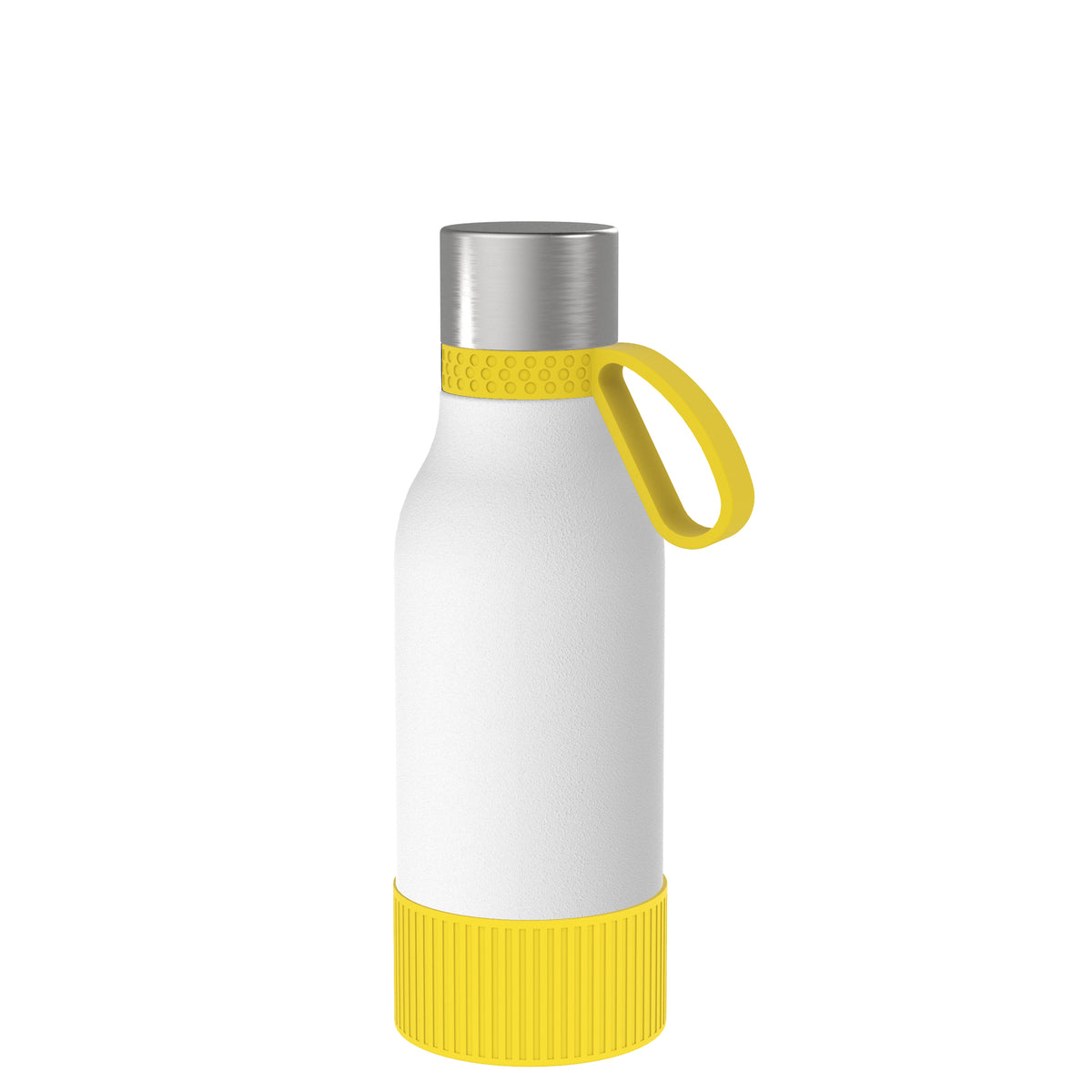 Flasche: weiß, Ring: gelb, Hülle: gelb