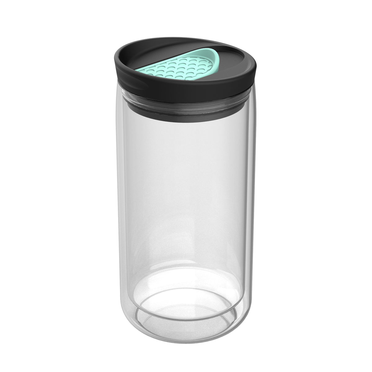 Becher: transparent, Deckel: mint