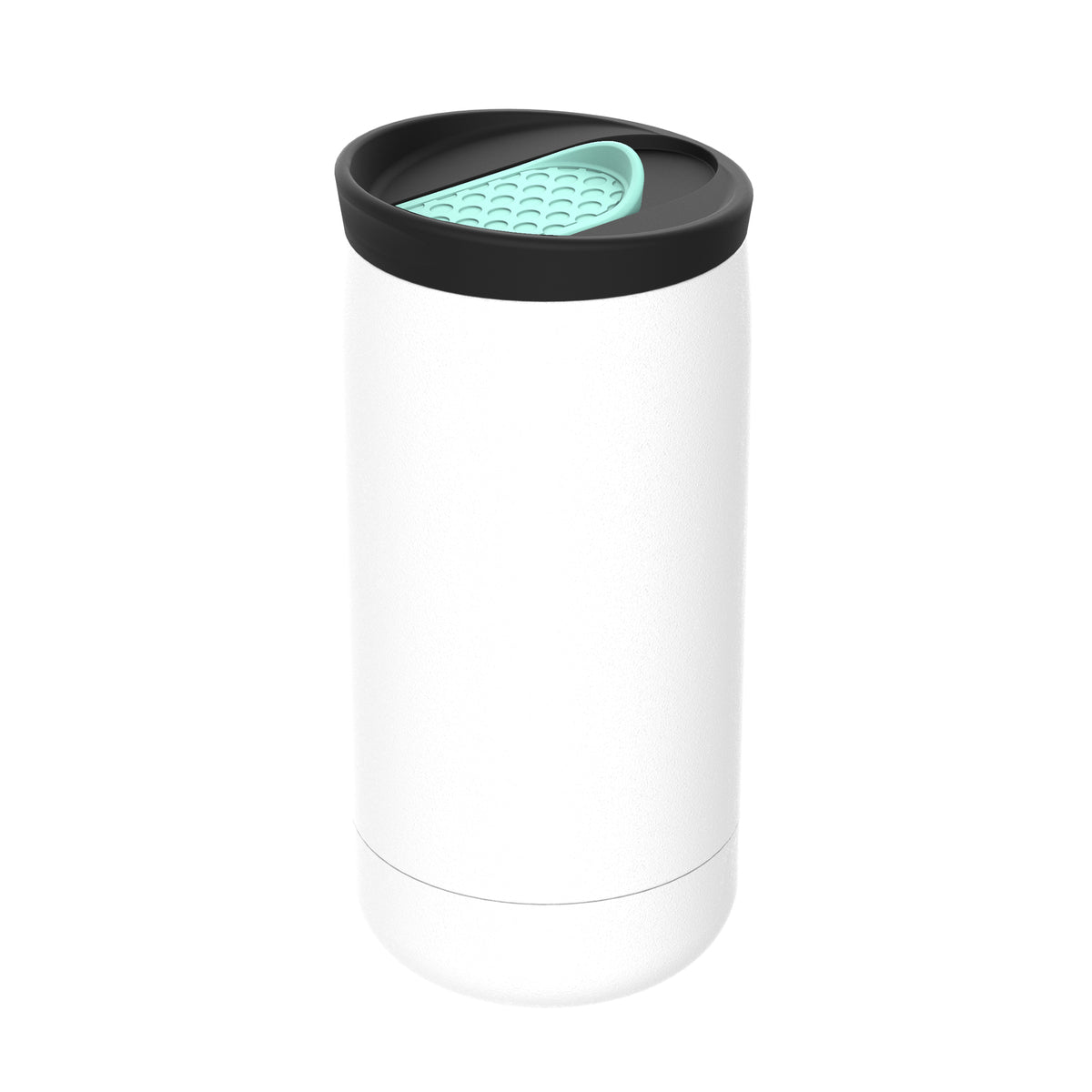 Becher: weiß, Deckel: mint