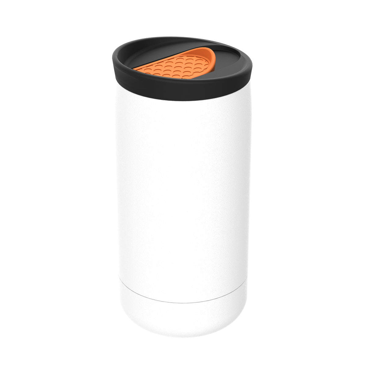 Becher: weiß, Deckel: orange